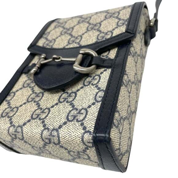 GUCCI Authentic Gray Leather Horsebit Pochette Shoulder Bag - Picture 4 of 11